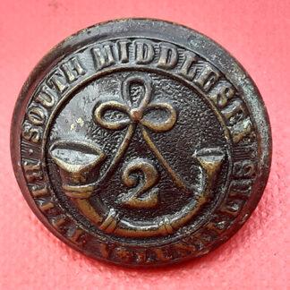 2nd South Middlesex Rifle Volunteers - Blackened Brass Button.