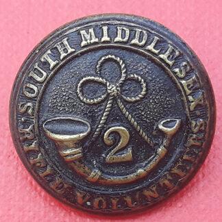 2nd South Middlesex Rifle Volunteers - Blackened Brass Button.