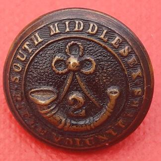 2nd South Middlesex Rifle Volunteers - Blackened Brass Button.