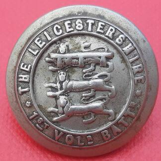1st Volunteer Battalion The Leicestershire Regiment - White Metal Button.