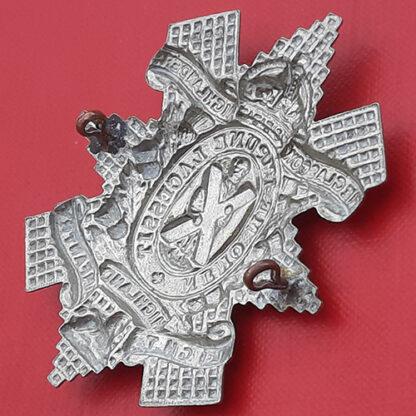 The Glasgow Highlanders (Highland Light Infantry) - King's Crown White Metal Cap Badge. - Image 2