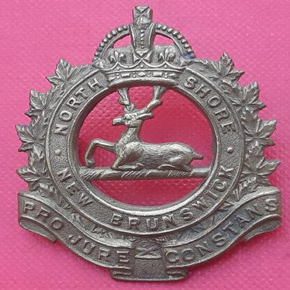 (Canada) The North Shore New Brunswick Regiment - King's Crown Gilding Metal Cap Badge.