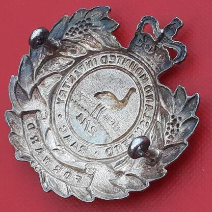 (Australia) 2/14th Queensland Mounted Infantry - Queen's Crown Silver Plate Cap Badge. - Image 2
