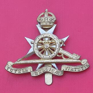 The Royal Malta Artillery - King's Crown Bi Metal Cap Badge.