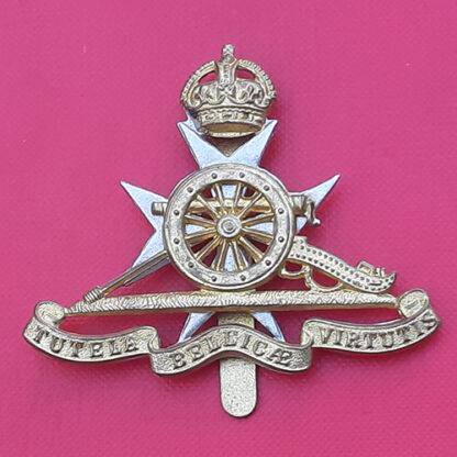 The Royal Malta Artillery - King's Crown Bi Metal Cap Badge.