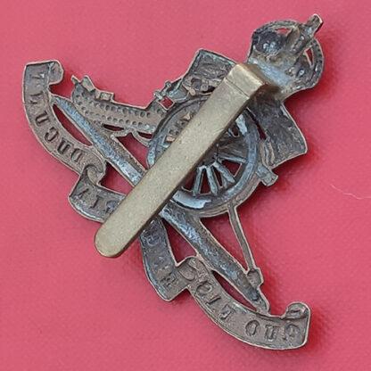 The Royal Artillery Territorials - King's Crown Gilding Metal Cap Badge. - Image 2