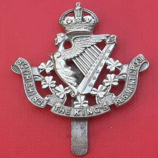 8th (Irish ) Battalion The King's Regiment Liverpool - King's Crown White Metal Cap Badge.