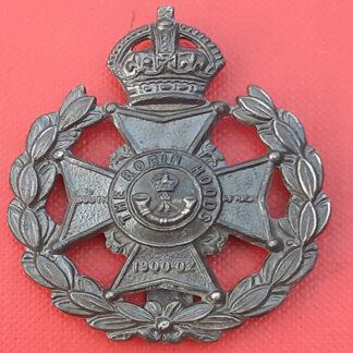 The Robin Hood Rifles - King's Crown Blackened Brass Cap Badge.