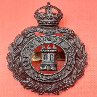 The Isle Of Wight Rifles - King's Crown Officer's Bronze Cap Badge.
