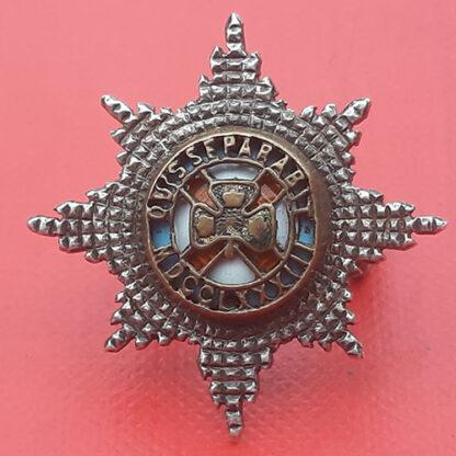 The Irish Guards - Officer's Silver, Gilt & Enamel Cap Star.