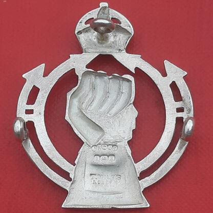 The Royal Armoured Corps - King's Crown Officer's Hallmarked Silver Cap Badge. - Image 2