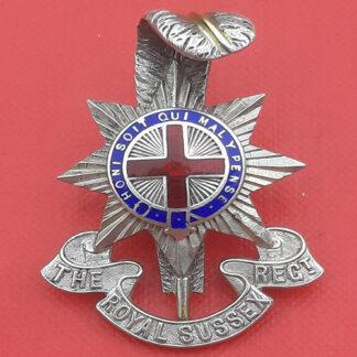 The Royal Sussex Regiment - Officer's Silver & Gilt Cap Badge.