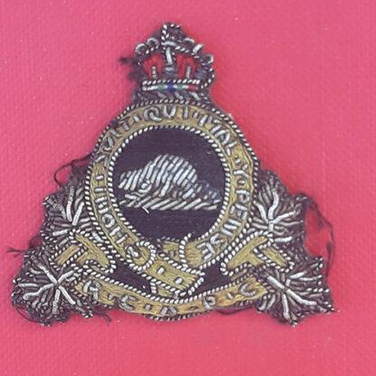 (Canada) Royal Canadian Army Pay Corps - Officer's King's Crown Bullion Cap Badge.