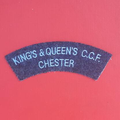 King & Queen's C.C.F Chester - Woven Cloth Shoulder Title.