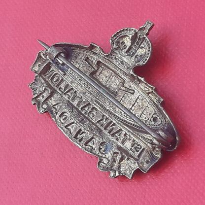 (Canada) 1st Tank Battalion - King's Crown Gilding Metal Collar Badge. - Image 2