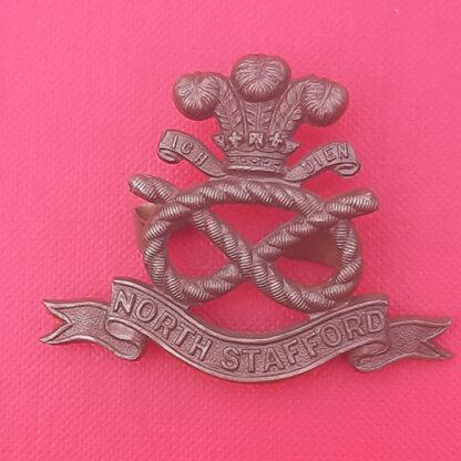 The North Staffordshire Regiment - Officers Service Dress Bronze Cap Badge.