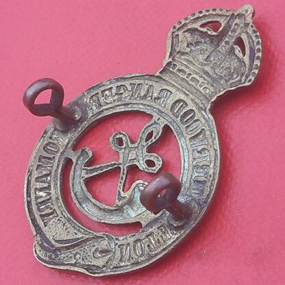 The Notts & Sherwood Rangers Yeomanry - King's Crown Gilding Metal Cap Badge. - Image 2