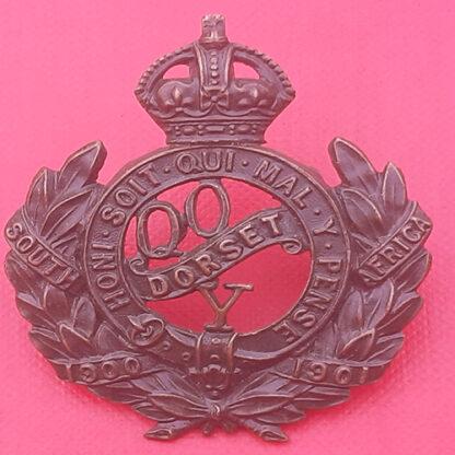The Queen's Own Dorset Yeomanry - King's Crown Gilding Metal Cap Badge.