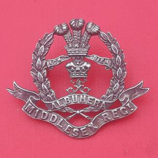 The Middlesex Regiment - Large Size White Metal Collar Badge.