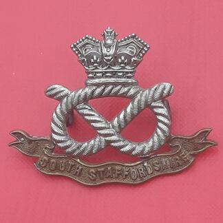 The Staffordshire Regiment - Queen Victoria's Crown Bi Metal Cap Badge.