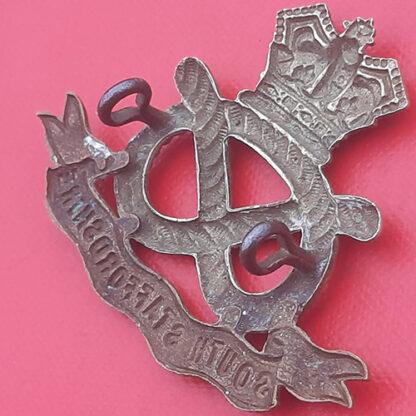 The Staffordshire Regiment - Queen Victoria's Crown Bi Metal Cap Badge. - Image 2