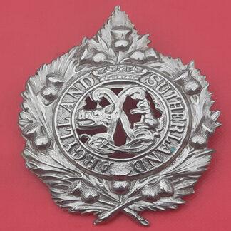 The Argyll & Sutherland Highlanders - White Metal Cap Badge.