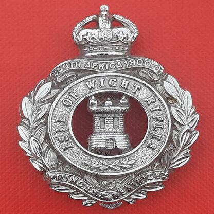 The Isle Of Wight Rifles - King's Crown Chromed Cap Badge.
