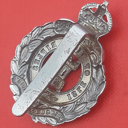 The Isle Of Wight Rifles - King's Crown Chromed Cap Badge. - Image 2