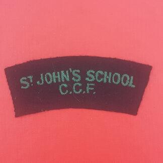St. John's School C.C.F - Woven Cloth Shoulder Title.