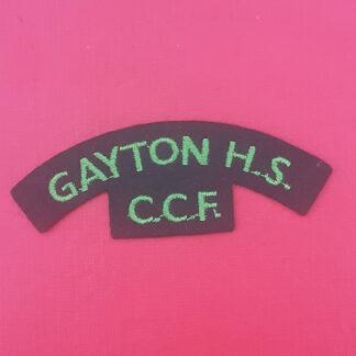 Gayton High School C.C.F - Woven Cloth Shoulder Title.