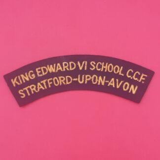 King Edward VI School (Stratford - upon - Avon) C.C.F - Woven Cloth Shoulder Title.