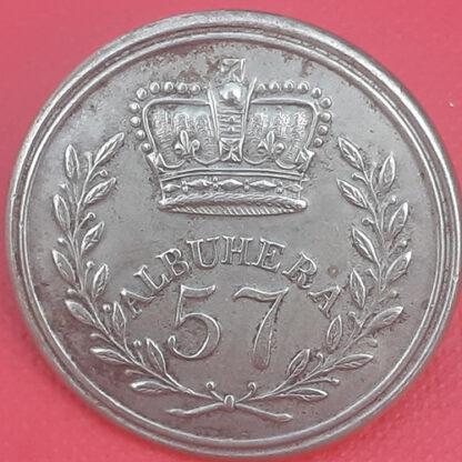 57th  (West Middlesex ) Regiment Of Foot - Officers' Mess Waiters' 28mm Silvered Button.