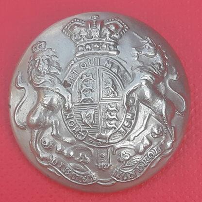 General Service Volunteers - Queen Victoria's Crown 25mm White Metal Button.