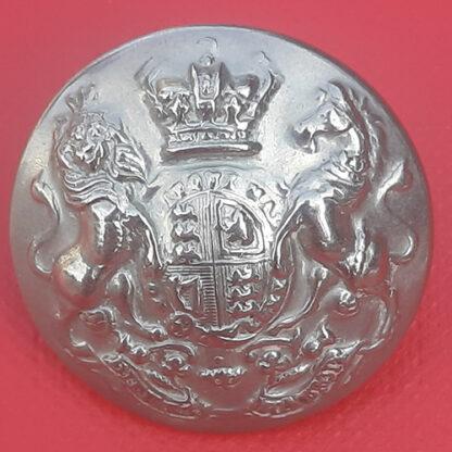 General Service Volunteers - Queen Victoria's Crown 25mm White Metal Button.