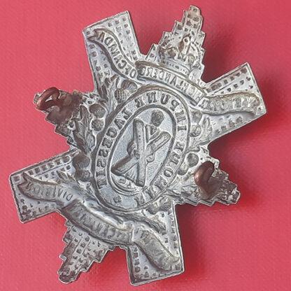 (Canada) 13th Battalion 1st Canadian Division The Royal Highlanders Of Canada - King's Crown White Metal Cap Badge. - Image 2
