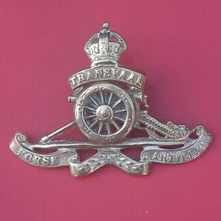 The Transvaal Horse Artillery - King's Crown Gilding Metal Cap Badge.