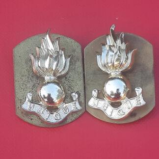 The Royal Engineers - Gold Anodised Collar Badges.