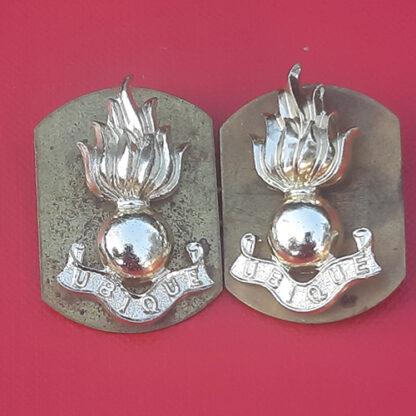 The Royal Engineers - Gold Anodised Collar Badges.