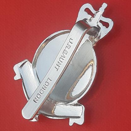 Cambridge University - Queen's Crown Silver Anodised Cap Badge. - Image 2