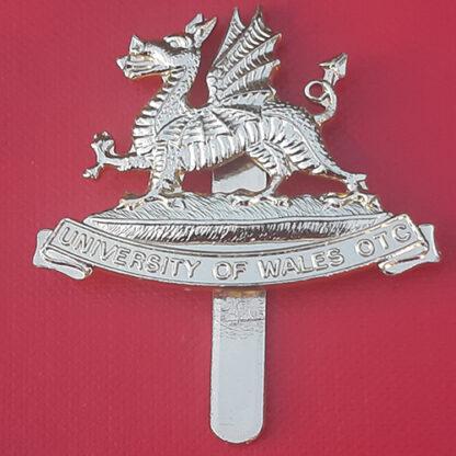 University Of Wales O.T.C - Gold Anodised Cap Badge.