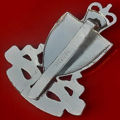 Edinburgh University O.T.C - Queen's Crown Silver Anodised Cap Badge. - Image 2