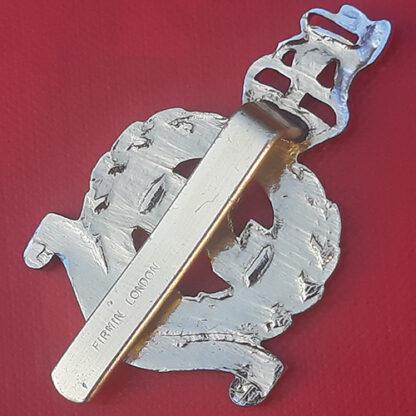 The Devonshire Territorials - Queen's Crown Gold & Silver Anodised Cap Badge. - Image 2