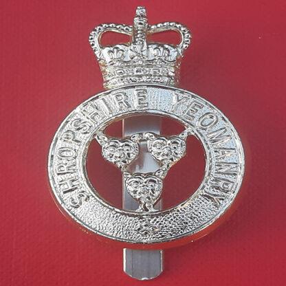 The Shropshire Yeomanry - Gold Anodised Cap Badge.