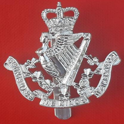 8th (Irish Battalion) The King's Regiment Liverpool - Queen's Crown Silver Anodised Cap Badge.