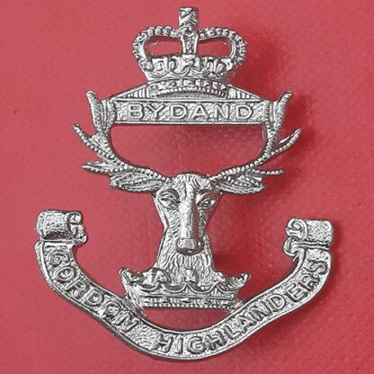 The Gordon Highlanders - Queen's Crown White Metal Sporran Badge.
