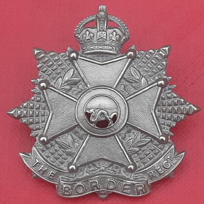 3rd (Militia) Battalion The Border Regiment - King's Crown White Metal Cap Badge.