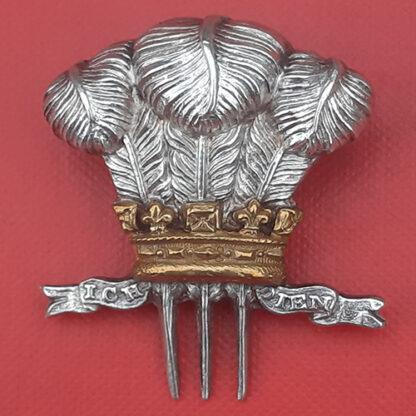 The 10th Hussars - Officer's Silver & Gilt "Tent Hat" Badge.