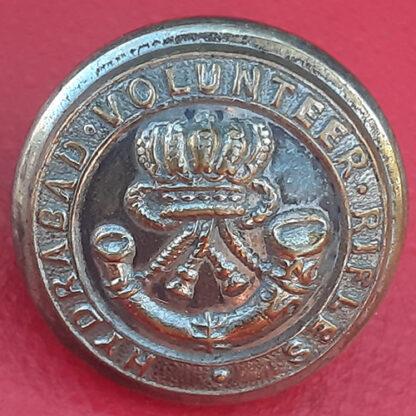 (India) Hyderabad Volunteer Rifles - 16 mm Silver Plated Metal Button.