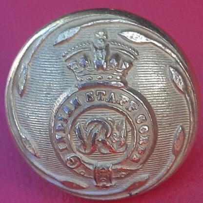 (India) Indian Staff Corps - 19 mm Queen Victoria's Crown Gilt Button.