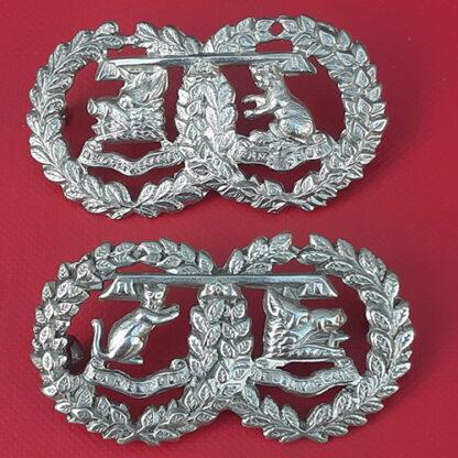 The Argyll & Sutherland Highlanders - White Metal Collar Badges.